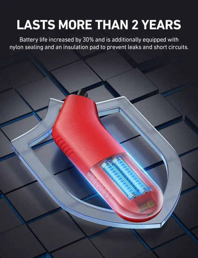 Alt view image 3 of 7 - KEHIPI Digital Tire Pressure Gauge 300PSI Large Screen with Backlight and Flashlight, ANSI 2A High Accuracy, Compatible with Schrader Valves, 4 Units, Presta Valve Adapter Included (Red)