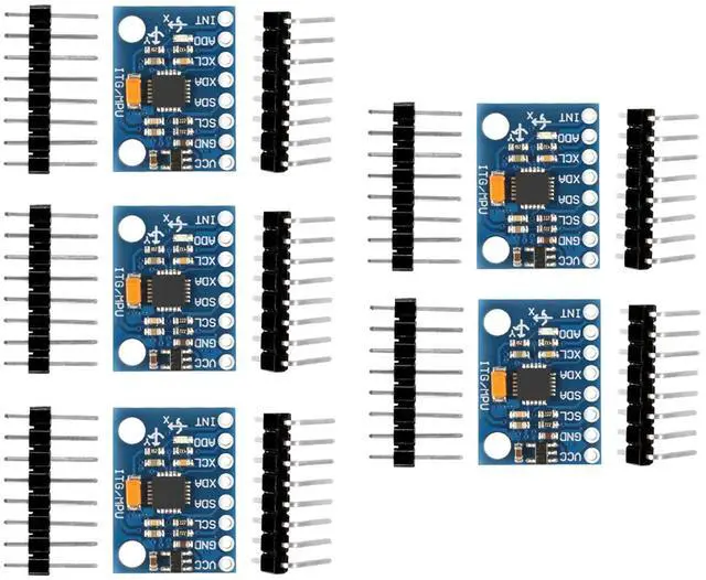 Main image of KEHIPI 5 Pcs GY-521 MPU-6050 MPU6050 Module,6 DOF MPU-6050 3 Axis Accelerometer Gyroscope Sensor Module 16Bit AD Converter Data Output IIC I2C DIY Kit for Arduino (5PCS)