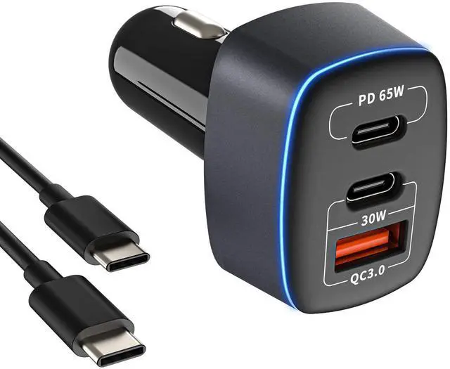 Main image of KEHIPI USB C Car Charger 95W, 3-Port PD 65W PPS 55W QC3.0 30W Fast Car Charger for iPhone 14/13/12/11 Pro Max, Samsung Galaxy, Google Pixel, MacBook/Laptop/iPad, Cigarette Lighter Adapter with Type-C