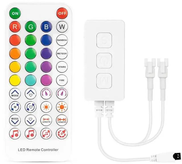 Main image of KEHIPI SP611E Bluetooth Sync Music Controller for APP/3Key Button/IR Remote Control Timer Mode with Dual Signal Output 600pixels/port Work WS2812B WS2811 for LED Pixel Strip(No Adapter or Light)