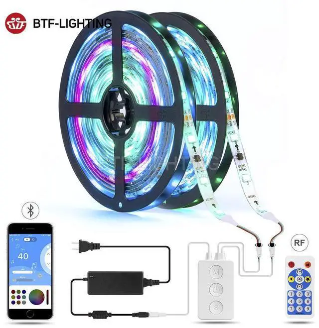 Alt view image 2 of 7 - KEHIPI WS2812B WS2811 1903 Built-in Mic Music SP601E Bluetooth Controller with Dual Signal Output Ports for LED Module Pixel Strip Light Andriod iOS APP /3 Keys Button/RF Remote Control