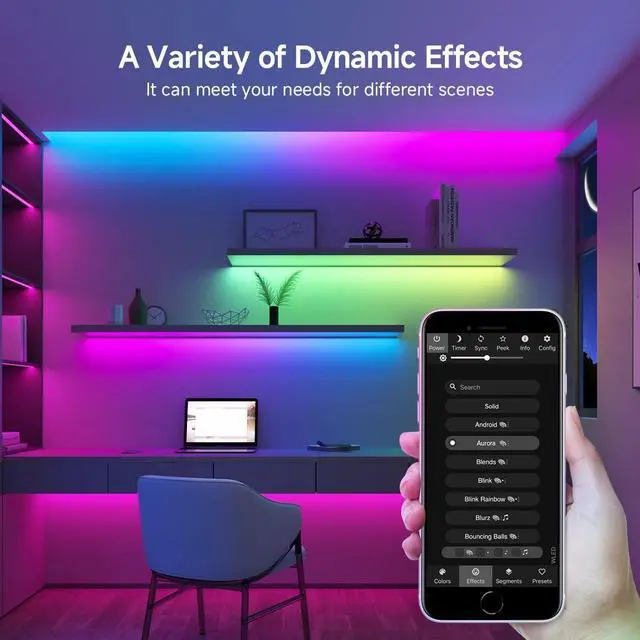 Alt view image 6 of 7 - KEHIPI ESP-32 WLED WiFi Controller SP803E Music Mic DIY Dynamic Modes UART USB Type-C Download for WS2811,WS2812,SK6812,WS2814,WS2815 Addressable LED Strip/Panel,PWM 3CH Control(No Adapter/LED)