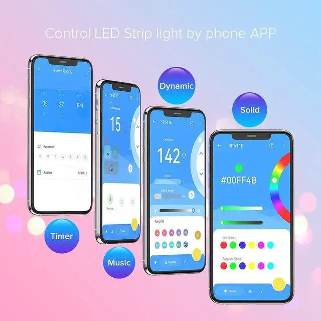Alt view image 5 of 7 - KEHIPI SP611E Bluetooth Sync Music Controller for APP/3Key Button/IR Remote Control Timer Mode with Dual Signal Output 600pixels/port Work WS2812B WS2811 for LED Pixel Strip(No Adapter or Light)