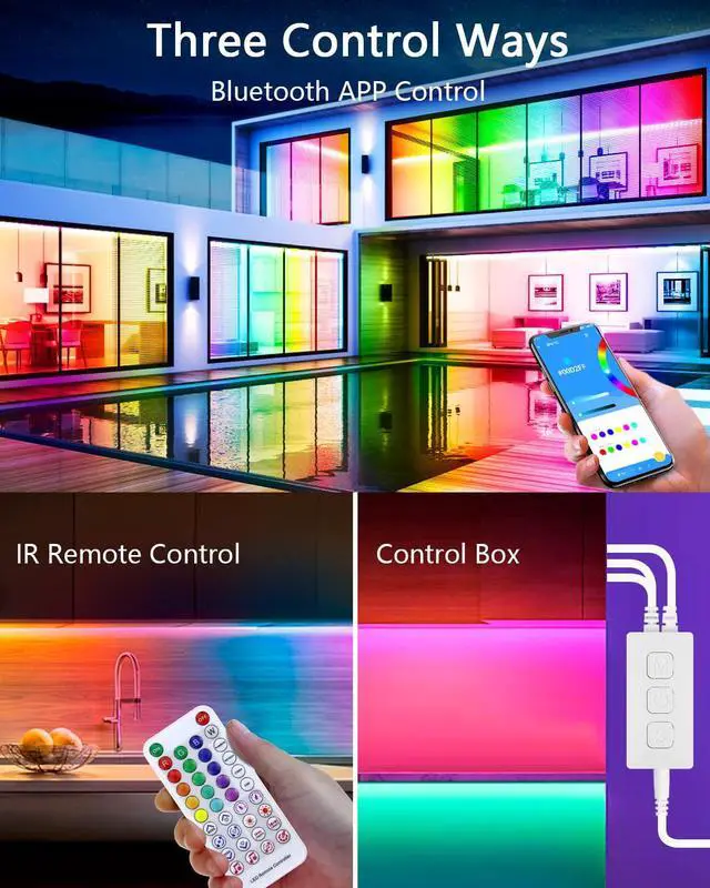 Alt view image 4 of 7 - KEHIPI WS2812B WS2811 Bluetooth APP Controller Music Sync Addressable RGB IC LED Remote Controller Dual Outputs SP611E for SK6812 WS2812 SM16703 UCS1903 LED Pixel String Light Strip DC 5V~24V