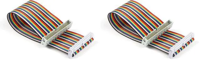 Main image of KEHIPI Male to Female GPIO Ribbon Cable 40pin 8inch Breadboard Jumper Wires for Connection Raspberry Pi 5 3 2 Model B B+ w/ 3.5/5 inch TFT Touch Screen LCD Display (Pack of 2)