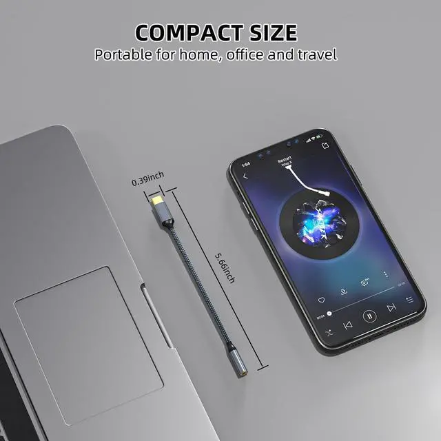 Alt view image 5 of 7 - KEHIPI USB C to 3.5mm Headphone Jack Adapter(2 Pack), USB-C to Aux Audio Dongle Cable for iPhone 17 Pro Max/17 Pro, 16/15 Pro Max, 16/15 Pro, Galaxy S23-S21 Ultra, Pixel, iPad Pro, MacBook (Gray)