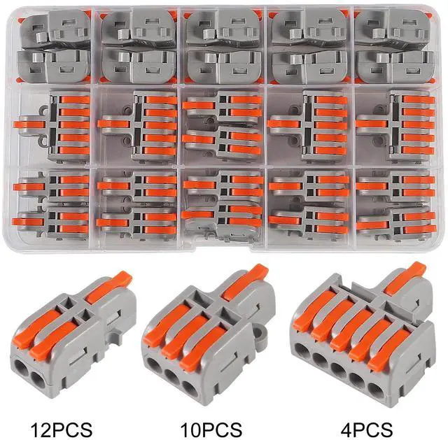Alt view image 2 of 7 - KEHIPI 26PCS Lever Wire Connectors, 1 in 2 Out &1 in 3 Out &1 in 5 Out Quick Wire Connectors, Electrical Lever Nuts Wire Connectors Push-in Conductor Terminal Block AWG 28-12