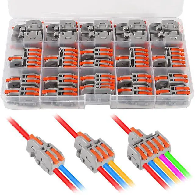 Main image of KEHIPI 26PCS Lever Wire Connectors, 1 in 2 Out &1 in 3 Out &1 in 5 Out Quick Wire Connectors, Electrical Lever Nuts Wire Connectors Push-in Conductor Terminal Block AWG 28-12