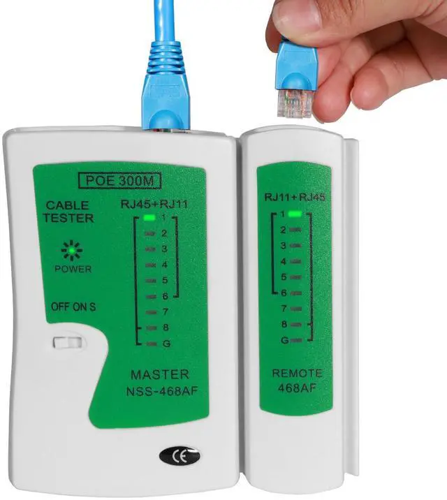 Main image of KEHIPI Professional Network Cable Tester  Fast & Reliable RJ45/RJ11/RJ12 Ethernet Tester for Cat5, Cat5e, Cat6 Cables  Perfect LAN Cable Testing Tool