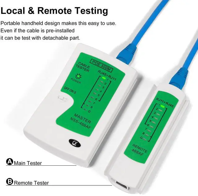 Alt view image 3 of 7 - KEHIPI Professional Network Cable Tester  Fast & Reliable RJ45/RJ11/RJ12 Ethernet Tester for Cat5, Cat5e, Cat6 Cables  Perfect LAN Cable Testing Tool