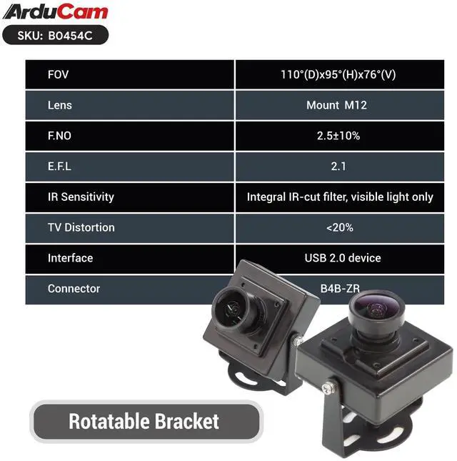 Alt view image 5 of 7 - KEHIPI OV5648 USB Camera Module, 5MP Webcam, 110°(D) Wide Angle Manual Focus USB Camera for Windows, Linux, Android, and Mac OS