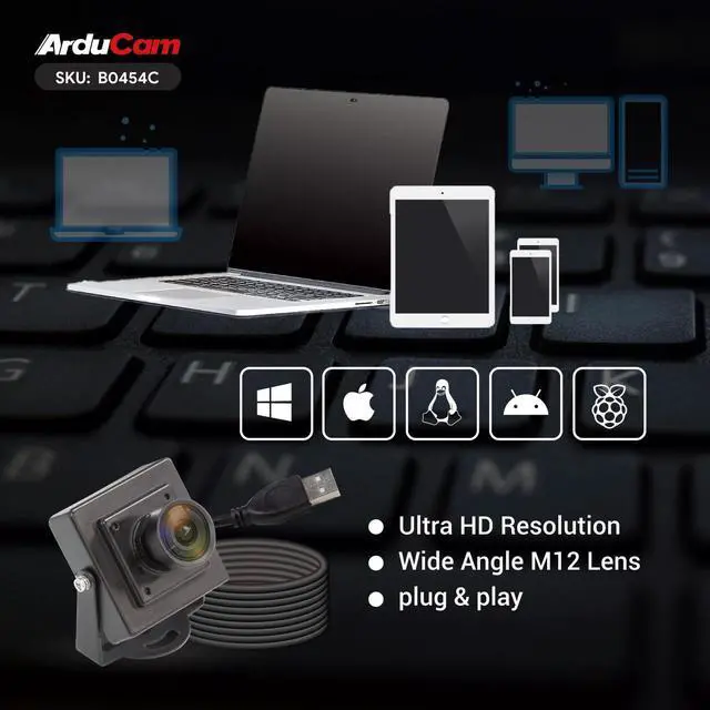 Alt view image 6 of 7 - KEHIPI OV5648 USB Camera Module, 5MP Webcam, 110°(D) Wide Angle Manual Focus USB Camera for Windows, Linux, Android, and Mac OS