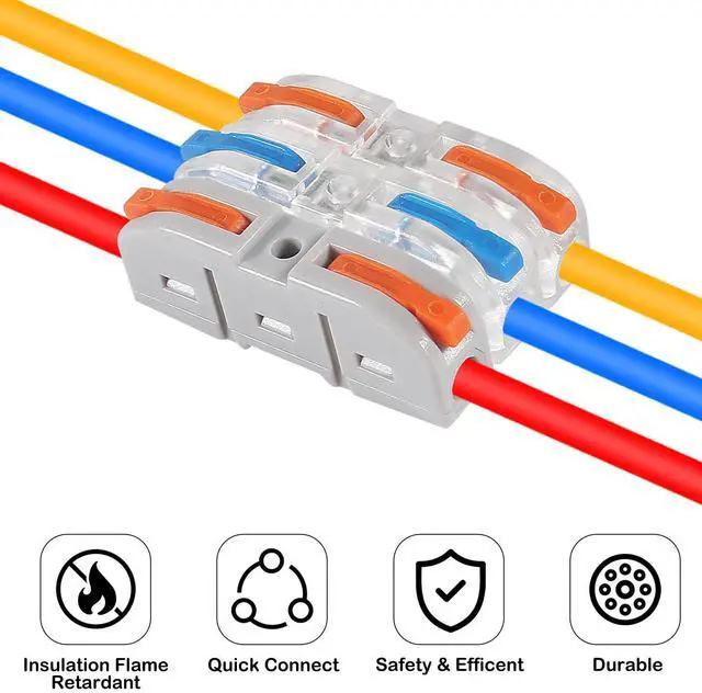 Alt view image 5 of 7 - KEHIPI 30pcs Compact Wire Connectors - 1 to 1 Inline Electrical Connectors, Quick Connect Butt Terminals (3 Colour)