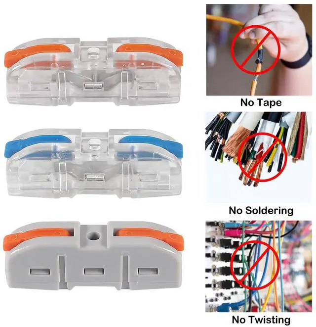 Alt view image 6 of 7 - KEHIPI 30pcs Compact Wire Connectors - 1 to 1 Inline Electrical Connectors, Quick Connect Butt Terminals (3 Colour)