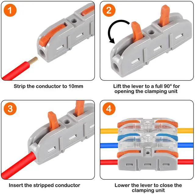 Alt view image 3 of 7 - KEHIPI 30pcs Compact Wire Connectors - 1 to 1 Inline Electrical Connectors, Quick Connect Butt Terminals (3 Colour)