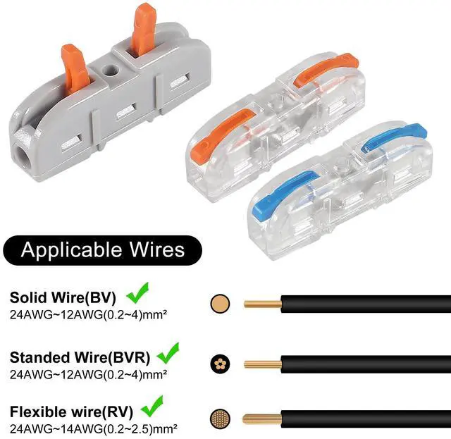 Alt view image 4 of 7 - KEHIPI 30pcs Compact Wire Connectors - 1 to 1 Inline Electrical Connectors, Quick Connect Butt Terminals (3 Colour)