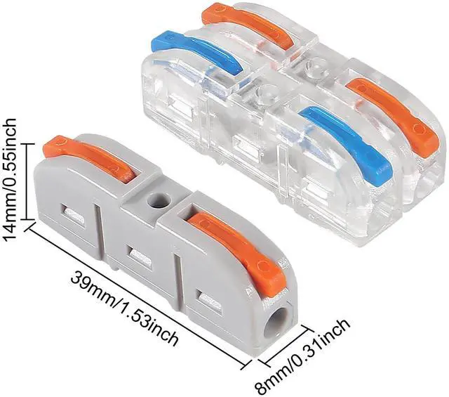 Alt view image 2 of 7 - KEHIPI 30pcs Compact Wire Connectors - 1 to 1 Inline Electrical Connectors, Quick Connect Butt Terminals (3 Colour)