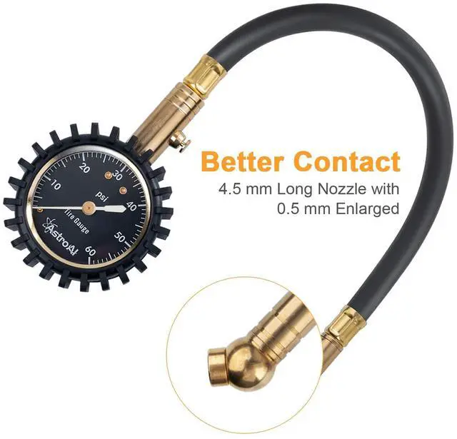 Alt view image 6 of 7 - KEHIPI Tire Pressure Gauge, 0-60 PSI, Certified ANSI B40.1 Accurate with Large 2" Dial Easy to Read for Car, SUV, Truck & Motorcycle