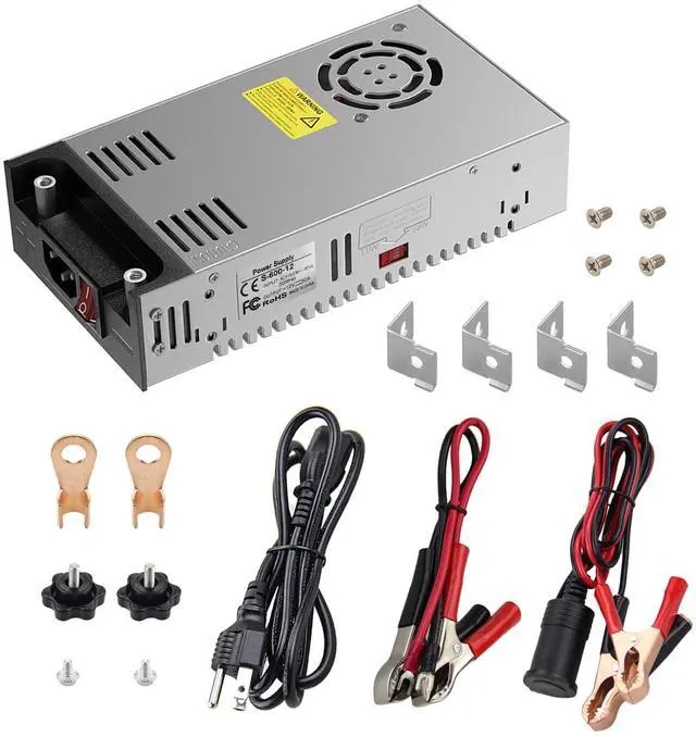 Main image of KEHIPI New Version 110V to 12V AC to DC Converter 50A Switching Power Supply 120V to 12 Volt Converter Transformer 600W with Cigarette Lighter Socket for Diesel Heater LED Light 3D Printer Car Device