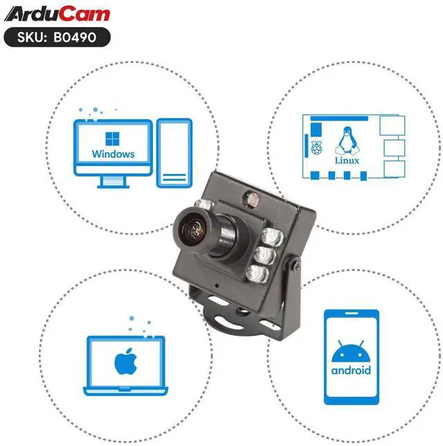 Alt view image 6 of 7 - KEHIPI 1080P Day & Night Vision USB Camera for Computer, 2MP Automatic IR-Cut Switching All-Day Image USB2.0 IMX462 Webcam Board with 940nm IR LEDs for Windows, Linux, Android and Mac OS