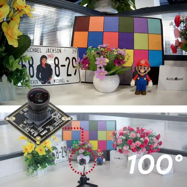 Alt view image 5 of 6 - KEHIPI 1080P Low Light WDR USB Camera Module for Computer, 2MP 1/2.8 CMOS IMX291 100 Degree Wide Angle Mini UVC Webcam Board with Microphone, 3.3ft/1m Cable for Windows Linux Mac OS