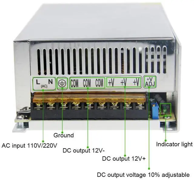 Alt view image 2 of 7 - KEHIPI 12V Power Supply 50A 600W Switch Mode Power Supply SMPS AC/DC Adapter 110V / 220V AC to DC 12 Volt 50 Amp 45A Converter Transformer LED Driver for LED Light CCTV Camera Radio Speaker Amplifier