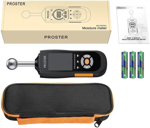 Alt view image 7 of 7 - KEHIPI Spherical Inductive Moisture Meter, 20-40mm Analysis Depth, Non-Destructive Moisture Meter for Wall Wood Masonry Concrete Plaster Building Materials, with Color LCD Alarm Function