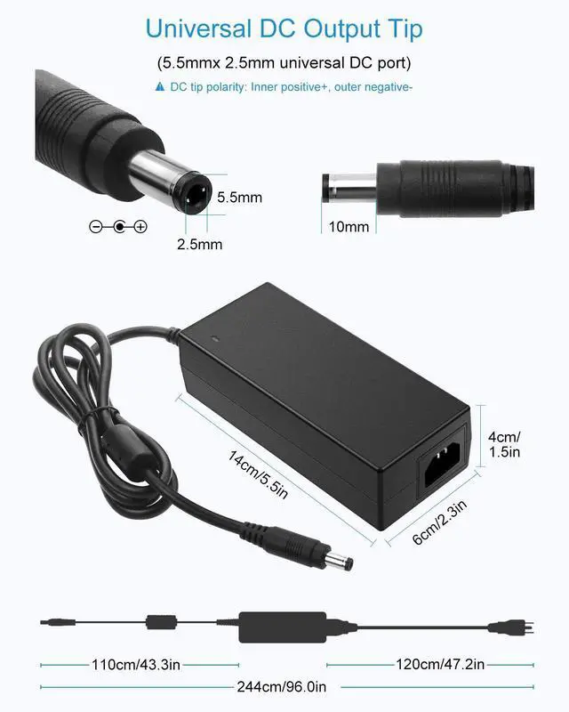 Alt view image 3 of 7 - KEHIPI 36V Power Supply 4A 144W AC/DC Adapter 100~240V AC to DC 36 Volt 4 Amp Converter 36 vdc 4A 3.5A 3A 2A Transformer with 5.5mmx 2.5mm Plug for LED Lights Printer Laser Engraver