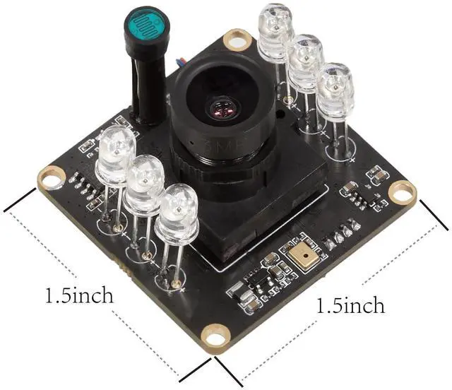 Alt view image 2 of 5 - KEHIPI 1080P Day & Night Vision USB Camera for Computer, 2MP Automatic IR-Cut Switching All-Day Image USB2.0 Webcam Board with IR LEDs for Windows, Linux, Android and Mac OS