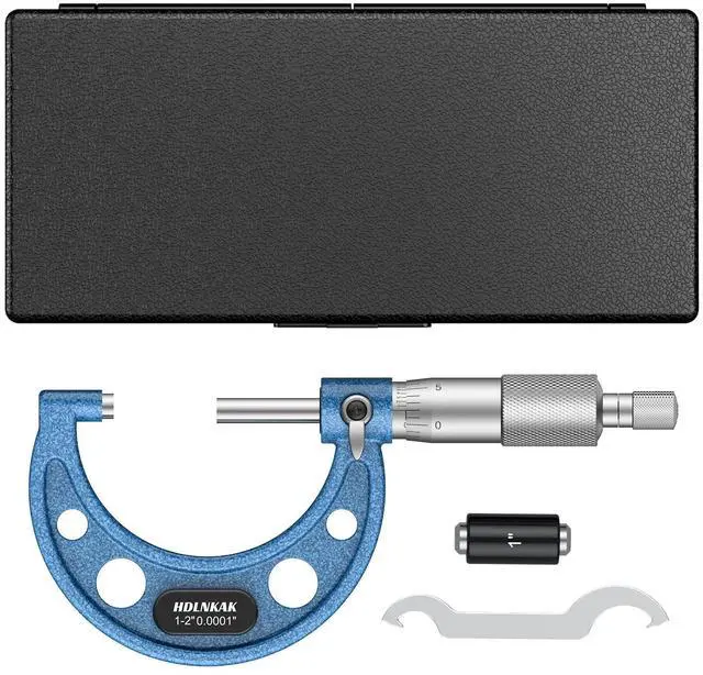 Alt view image 6 of 7 - KEHIPI Outside Micrometer Set, 1-2" Machinist Micrometer, 1 Pcs Machinist Tool Set, 0.0001" Graduation Micrometer Set, Alloy Precision Micrometer, Micrometer Standard Set with Case