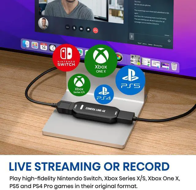 Alt view image 7 of 7 - KEHIPI Cam Link 4K External Capture Card for DSLR Camcorder ActionCam as Webcam, HDMI to USB 3.0, Meet/Stream/Record in 2K50/1080p60, Easy Connect for OBS/Zoom, Windows/Mac