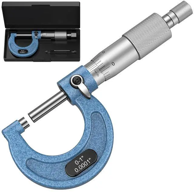 Main image of KEHIPI Outside Micrometer, 0-1" Machinist Micrometer, 0.0001" Graduation Micrometer Set, Alloy Precision Micrometer, Machinist Tool, Micrometer Standard with Case