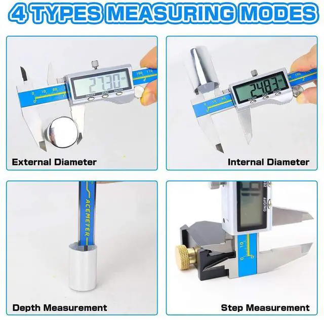 Alt view image 5 of 7 - KEHIPI Caliper Measuring Tool Digital Caliper Industrial Quality Precision Electronic Vernier Caliper Inch/Millimeter Measurement Micrometer for Jewelry - Accuracy Ip54 Waterproof Caliper Measure Tool