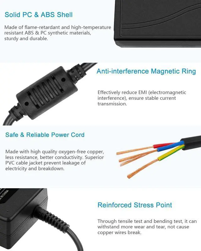 Alt view image 4 of 7 - KEHIPI 12V DC Power Supply 6A 72W AC Adapter 100~240V 50-60hz 12 Volt Transfomer 6 Amp 5A 4A 3A AC to DC Converter with 5.5x2.5mm 2.1mm Plug for LED Strip Light CCTV Camera Pump Fan,5-Pack