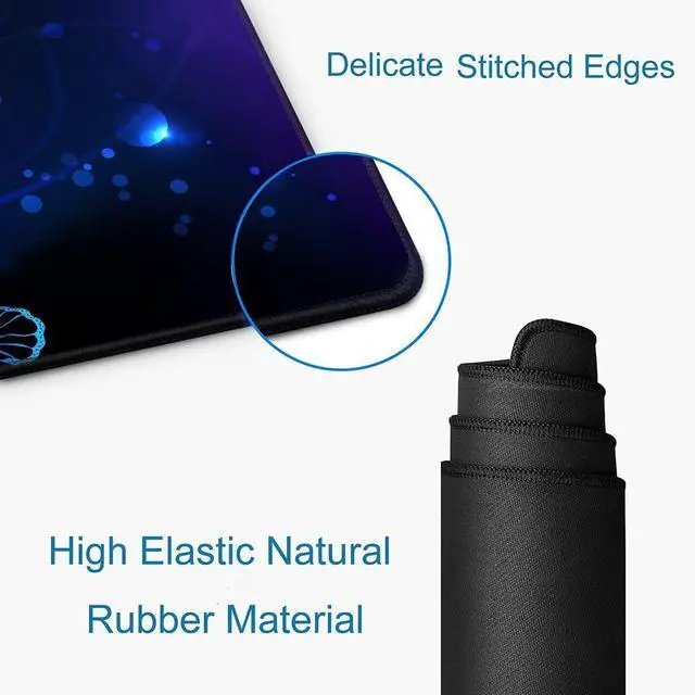 Alt view image 3 of 6 - KEHIPI Gaming Mouse Pad, Large Mouse Pads for Women, Non-Slip Rubber Base Mousepad, Keyboard Mouse Mat, Desk Pad with Stitched Edges, 31.5x11.8inch, Purple Butterfly