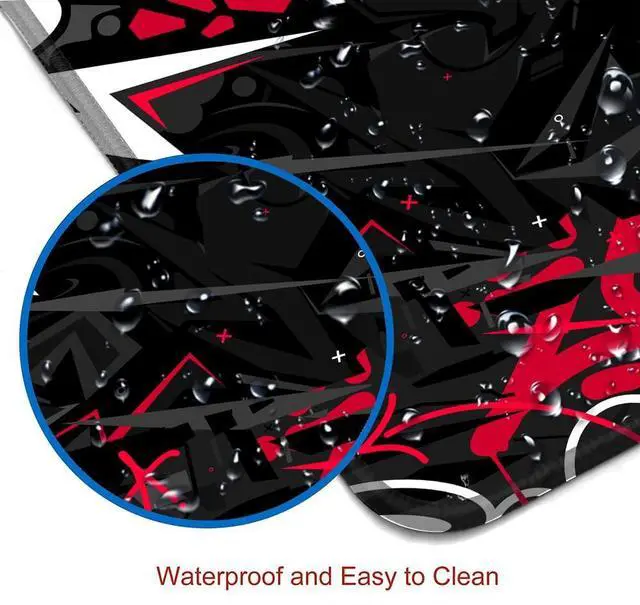 Alt view image 5 of 6 - KEHIPI Mouse Pad Gaming, Large XXL Mouse Pads, Non-Slip Rubber Base Mousepad, Keyboard Mouse Mat Desk Pad with Stitched Edges, 31.5x11.8 inch Black Red