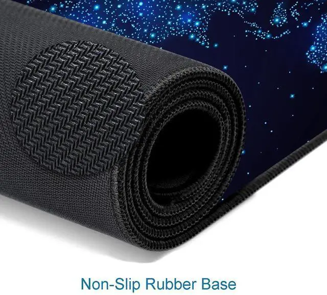 Alt view image 4 of 6 - KEHIPI  Large Gaming Mouse Pad with Stitched Edges, Desk Pad Extended Keyboard Mat, Non-Slip Rubber Base Mousepads for Laptop, Office, Home, 31.5X11.8 inch Galaxy World Map