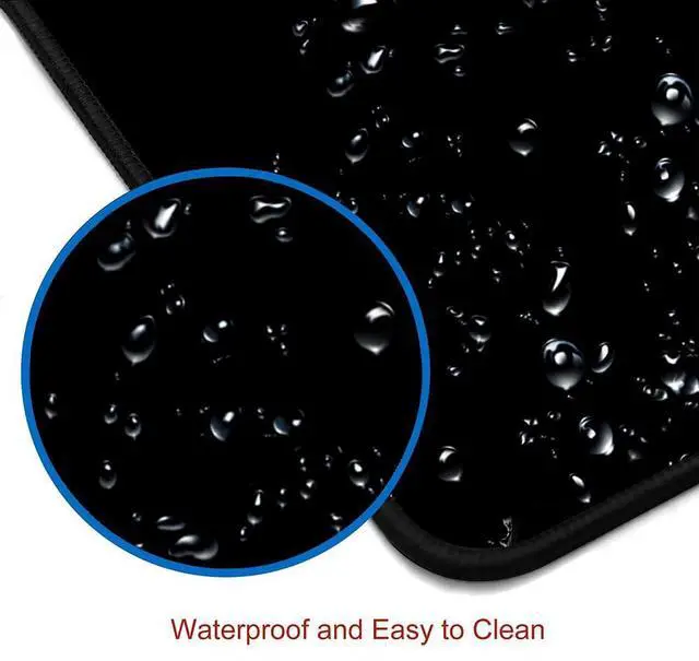 Alt view image 3 of 6 - KEHIPI Black Large Gaming Mouse Pad with Stitched Edges, Desk Pad Extended Keyboard Mat, Non-Slip Rubber Base Mousepads for Laptop, Office, Home, 31.5X11.8 inch