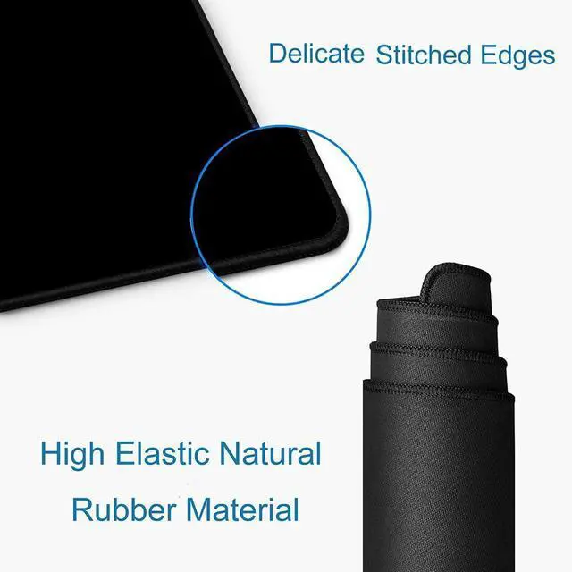 Alt view image 5 of 6 - KEHIPI Black Large Gaming Mouse Pad with Stitched Edges, Desk Pad Extended Keyboard Mat, Non-Slip Rubber Base Mousepads for Laptop, Office, Home, 31.5X11.8 inch