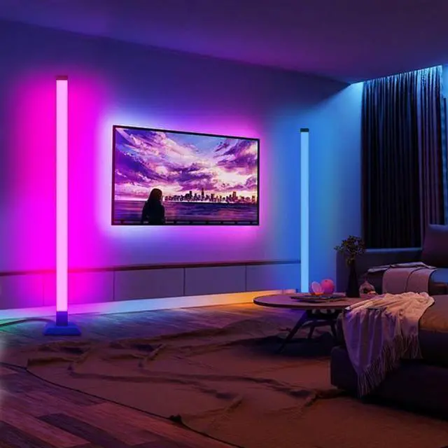 Alt view image 6 of 7 - KEHIPI LED Floor Lamp Lights, Corner Lamp RGB 16 Million Colors with Remote Contorl Multicolour Scene Modes, Music Sync, Adjustable Light Height Corner Floor Lamp for Living Room, Bedroom