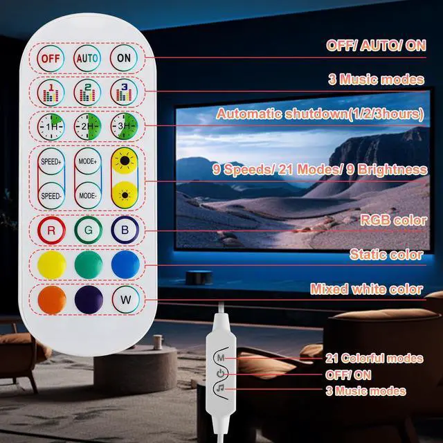 Alt view image 4 of 7 - KEHIPI LED Floor Lamp Lights, Corner Lamp RGB 16 Million Colors with Remote Contorl Multicolour Scene Modes, Music Sync, Adjustable Light Height Corner Floor Lamp for Living Room, Bedroom