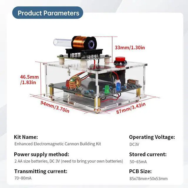 Alt view image 4 of 6 - KEHIPI STEM Projects DIY Toys Soldering Practice Kit, Electric Magnetic Transmitter Educational Electronics Kit, Mini DIY Shooting Game Toy Gift for Teens Boys Girls