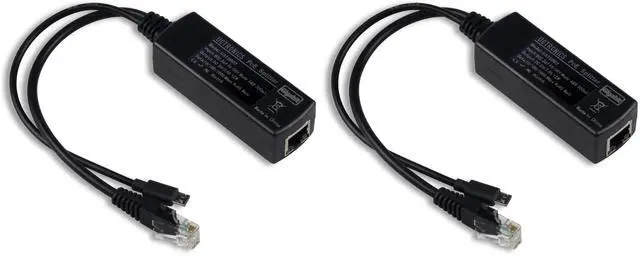 Main image of KEHIPI  PoE Splitter Gigabit 5V - Micro USB Power and Ethernet to Raspberry Pi 3B+, Work with Echo Dot, Most Micro USB Security Camera and Tablet - IEEE 802.3af Compliant (Pack of 2)