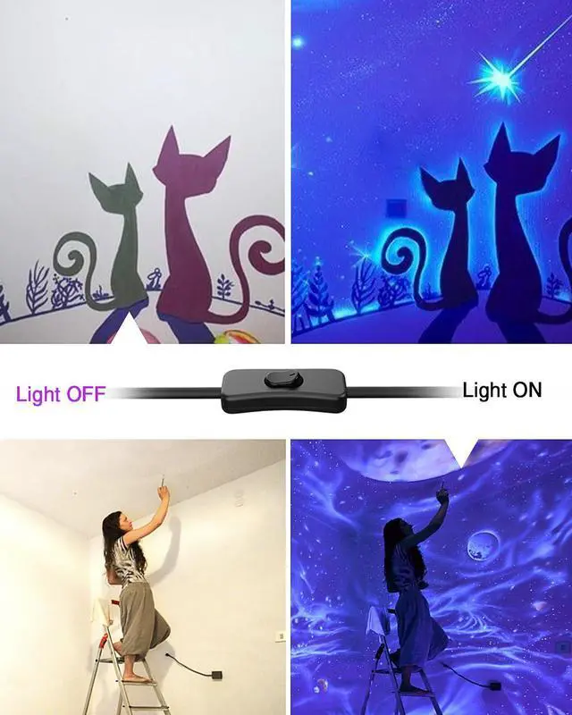 Alt view image 3 of 6 - KEHIPI 8 Pack 42W LED Black Lights, Blacklight Bars with Plug and Switch, Glow in The Dark Party Supplies for Halloween Decorations, Bedroom, Body Paint, Stage Lighting, Poster, Black