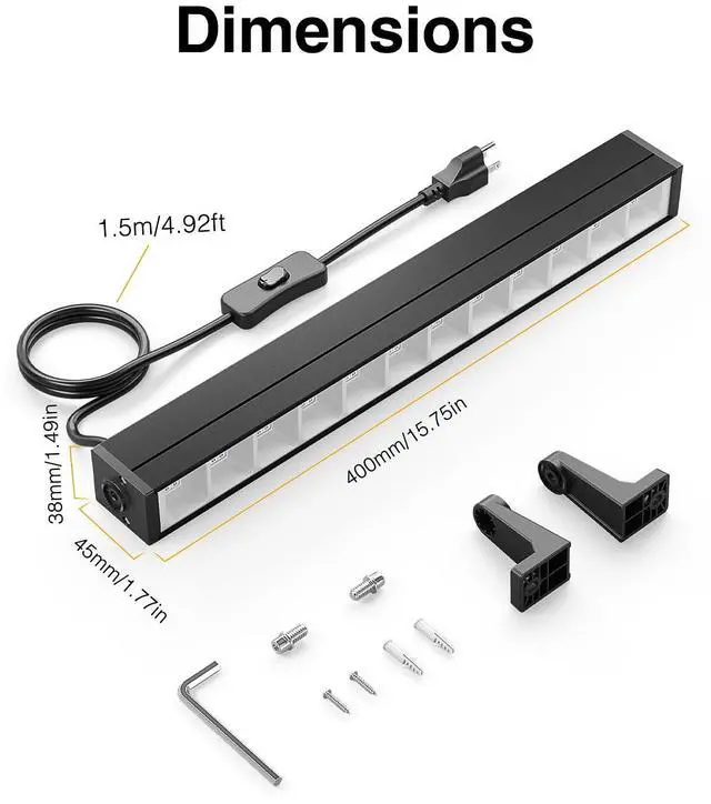 Alt view image 5 of 6 - KEHIPI 4 Pack 42W LED Black Lights, Blacklight Bars with Plug and Switch, Glow in The Dark Party Supplies for Halloween Decorations, Bedroom, Body Paint, Stage Lighting, Poster, Black