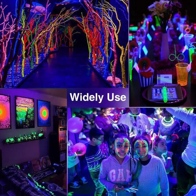 Alt view image 7 of 7 - KEHIPI  4 Pack 38W LED Black Lights, Blacklight Flood Light with Plug, IP66 Waterproof, for Halloween Party, Glow in The Dark, Stage Lighting, Aquarium, Body Paint, Fluorescent Poster, Neon Glow