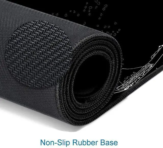 Alt view image 5 of 6 - KEHIPI Gaming Mouse Pad, Large Mouse Pads for Desk, Non-Slip Rubber Base Mousepad, Keyboard Mouse Mat, Desk Pad with Stitched Edges, 31.5x11.8inch, The Great Wave Off Kanagawa