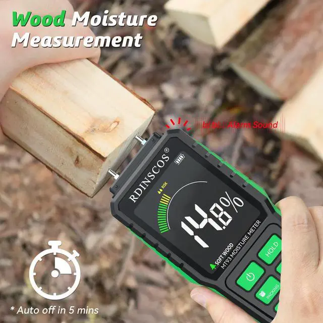 Alt view image 3 of 7 - KEHIPI Rechargeable Moisture Meter for Wood, Drywall & Flooring Pin-Type Moisture Detector with Replaceable Pins, Hold Function & Custom Wood Settings