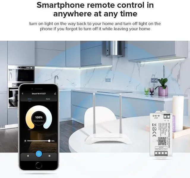 Alt view image 4 of 7 - KEHIPI C02W CCT PWM (+ CW WW) 3PIN Color Temperature LED Strip Dual White 2.4GHz Tuya WiFi Group Controller Alexa Google Home Compatible with WR02RF RC02RFB Remote