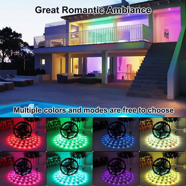 Alt view image 4 of 7 - KEHIPI Waterproof Led Strip Lights, 4 Rolls 32.8FT 300Leds Rope Light Flexible Multicolor, RGB Music Sync Color Changing Lights for Party, Kitchen,Home Decoration(Not Included Power Supply)